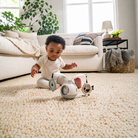Carusel Muzical mobil 2 in 1, Tummy Time - Black & White Decor, 0 luni+, Tiny Love 783202