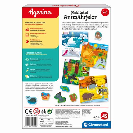 Joc educativ Habitatul Animalutelor Agerino, 3-5 ani, Clementoni 783177