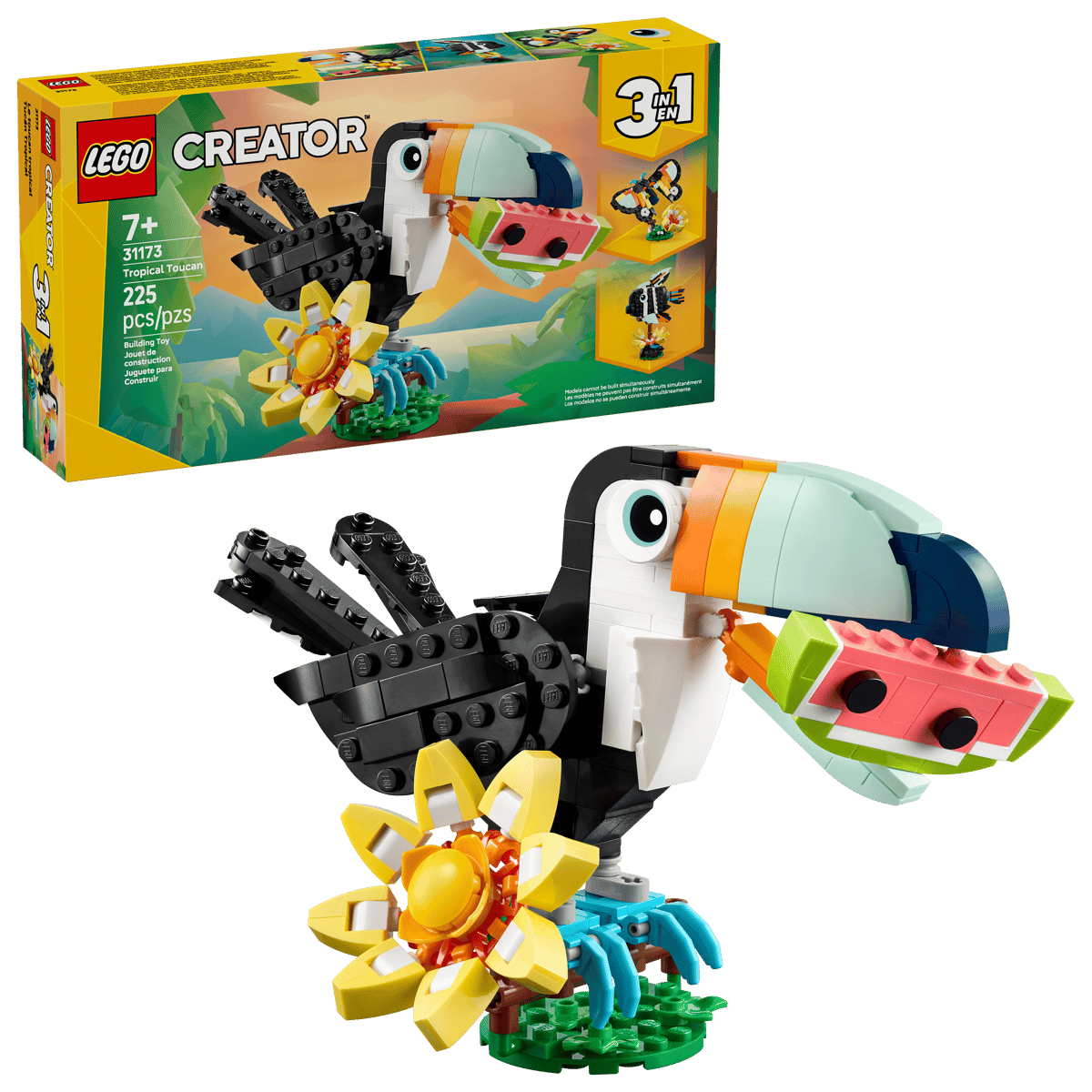 Animale salbatice tucan tropical, +7 ani, 225 piese, Lego