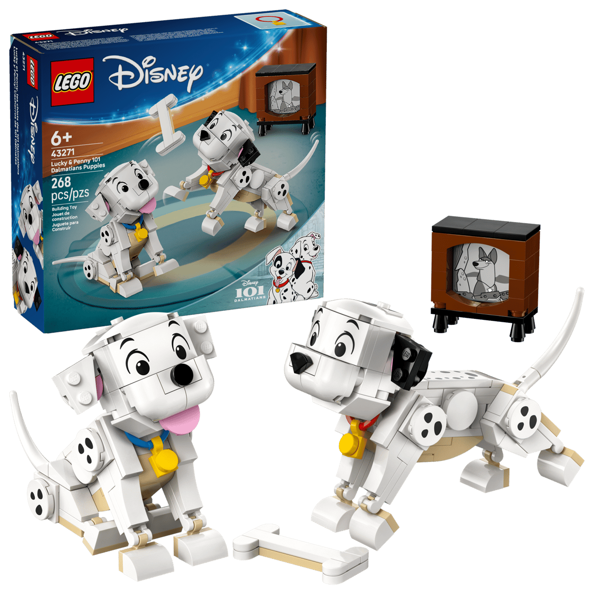 Catelusii Lucky si Penny din 101 Dalmatieni Disney, +6 ani, 43271, 268 piese, Lego