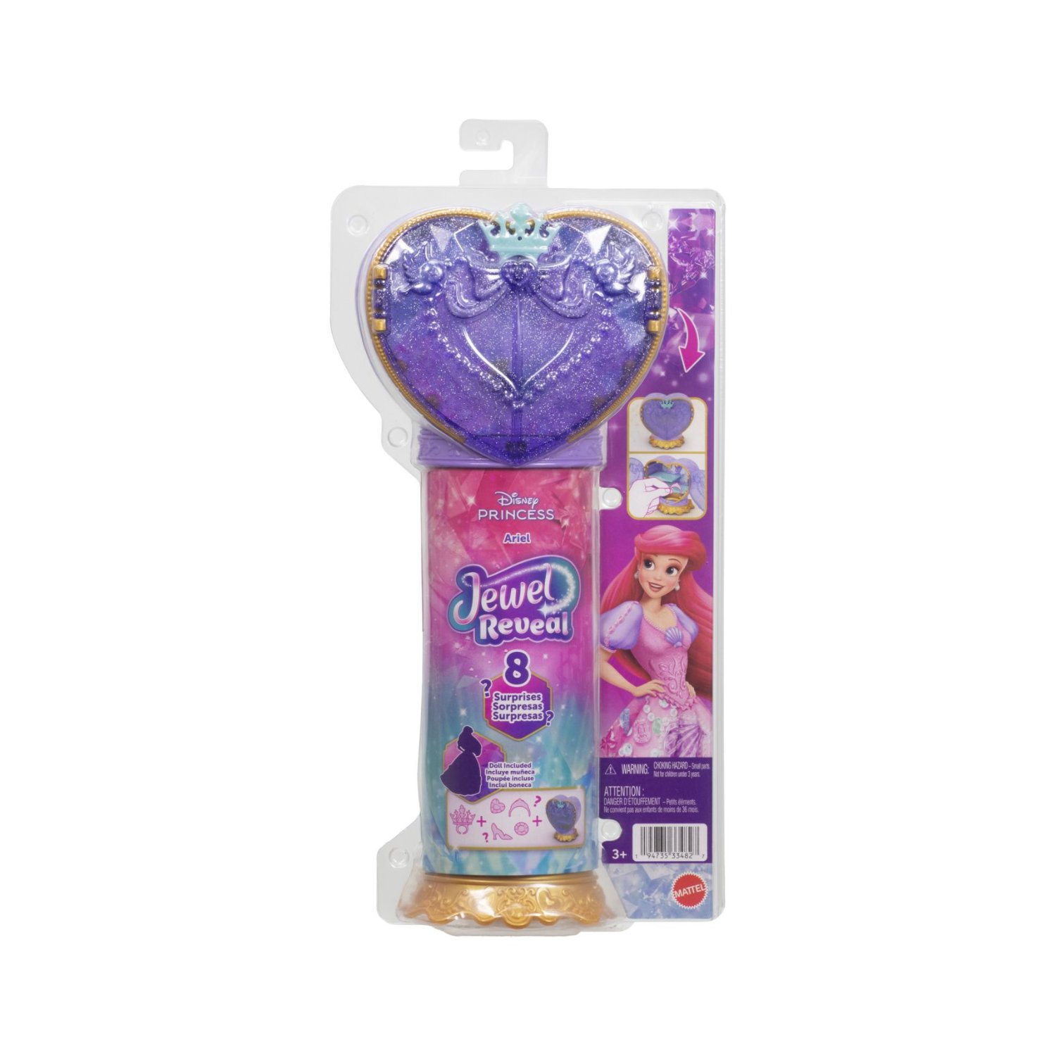 Papusa Ariel Jewel Reveal, 3 ani+, Disney