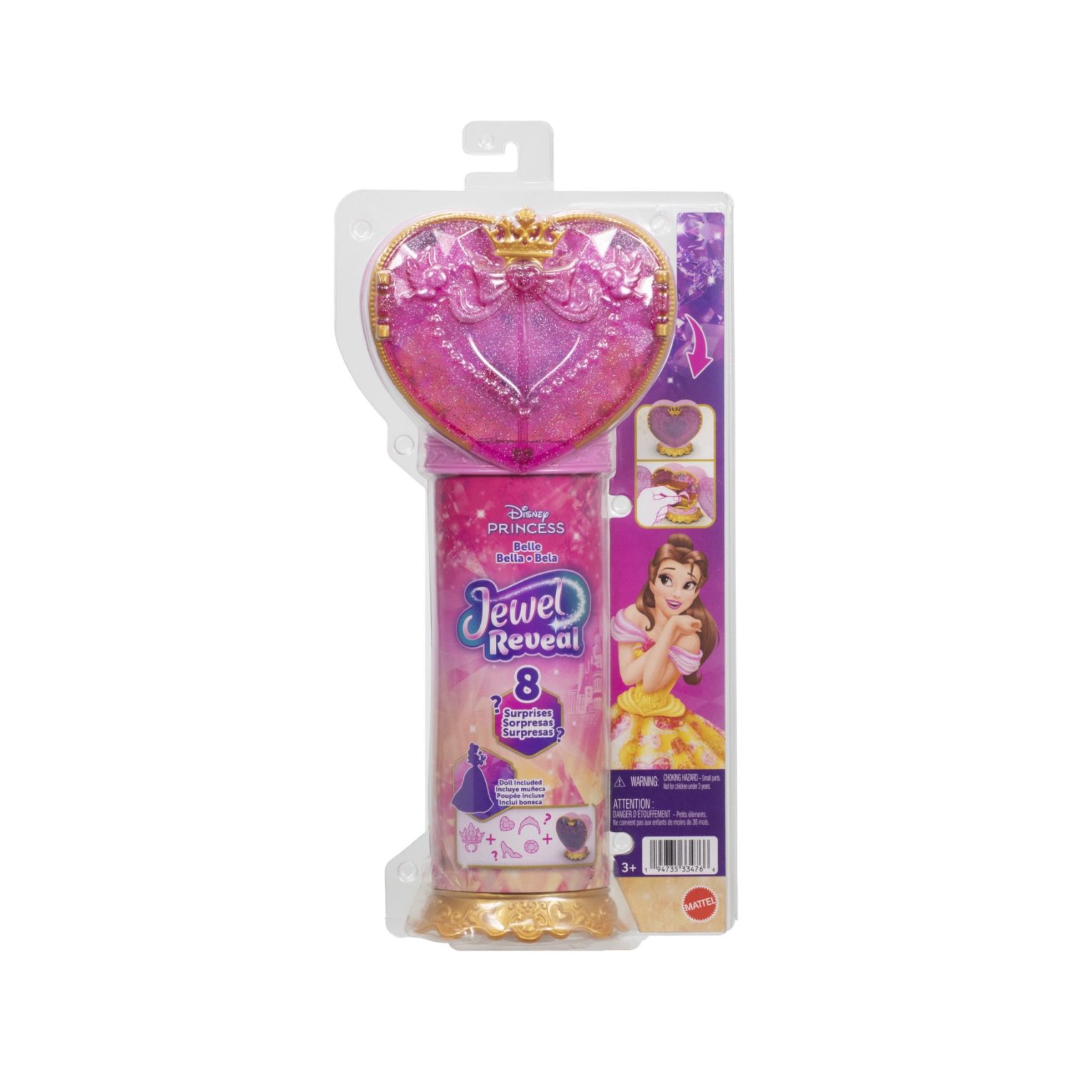 Papusa Belle Jewel Reveal, 3 ani+, Disney