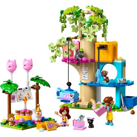 Petrecere de ziua de nastere a pisicii si casuta din copac Friends, 6 ani+, 42666, 321 piese, Lego 783487