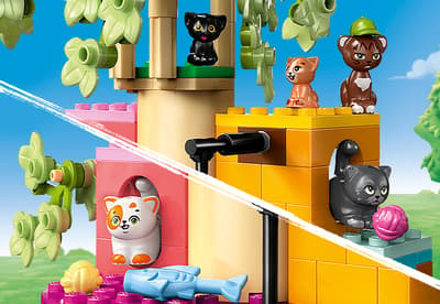 LEGO Friends jucarie cu casa in copac pentru pisici