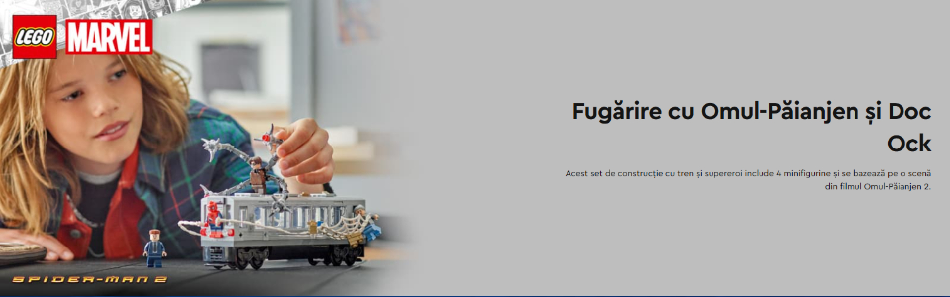 LEGO Marvel Lupta de pe acoperisul trenului dintre Omul-Paianjen si Doc Ock
