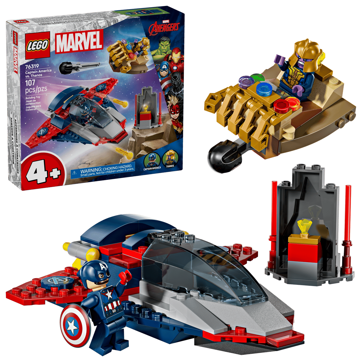 Razbunatorii Capitanului America vs Thanos Marvel, +4 ani, 107 piese, Lego