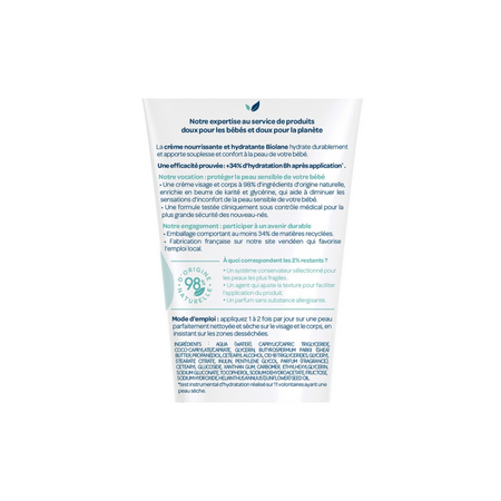 Crema hranitoare si hidratanta pentru bebelusi, 50 ml, Biolane 783614