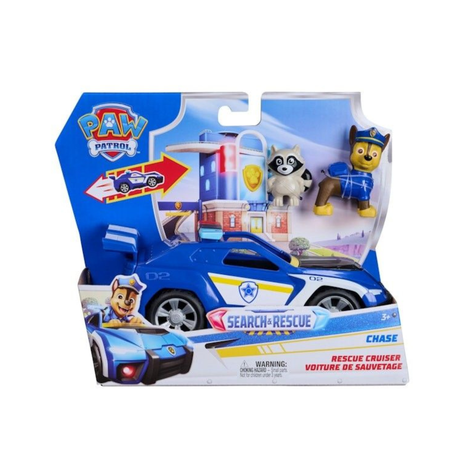 Set figurina Chase si vehicul masina de politie Search & Rescue, 3 ani+, Patrula catelusilor