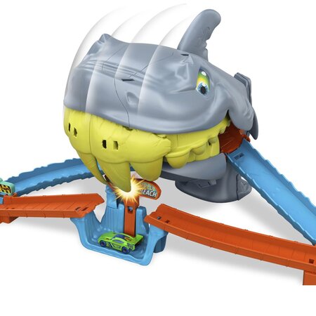 Pista de curse Plaja Rechinului Chomp cu masinuta inclusa, Hot Wheels 783732