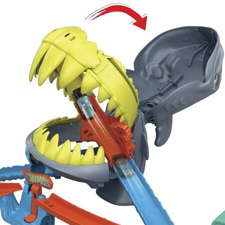 Pista de curse Plaja Rechinului Chomp cu masinuta inclusa, Hot Wheels 783733