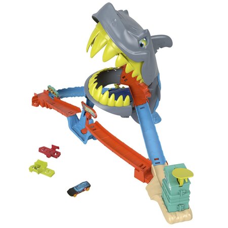 Pista de curse Plaja Rechinului Chomp cu masinuta inclusa, Hot Wheels 783736