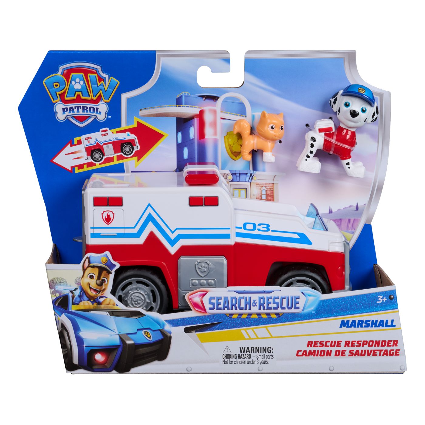 Set figurina Marshall si vehicul de pompieri Search & Rescue, 3 ani+, Patrula catelusilor