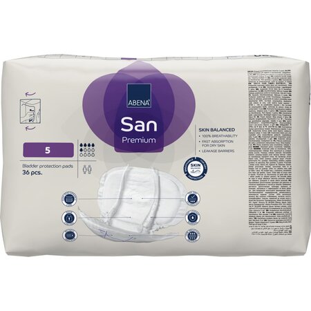 Absorbante anatomice pentru incontinenta San Premium, Marimea 5, 36 bucati, Abena 783755