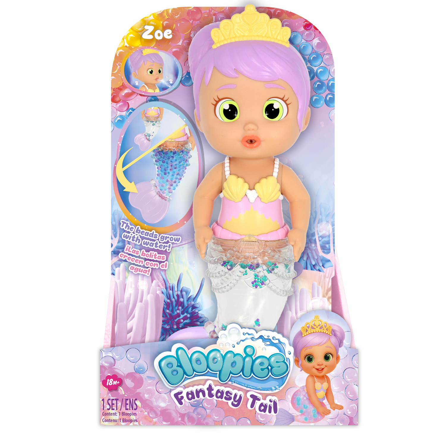 Papusa Sirena cu coada magica, Diverse Modele, 18 luni+, Bloopies
