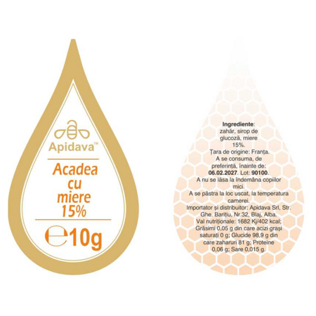 Acadele cu miere si propolis, 10 g, Apidava 783832