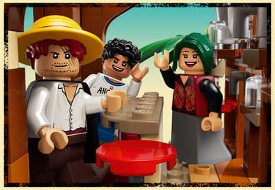 LEGO ONE PIECE Shanks ii ofera lui Luffy palaria de paie