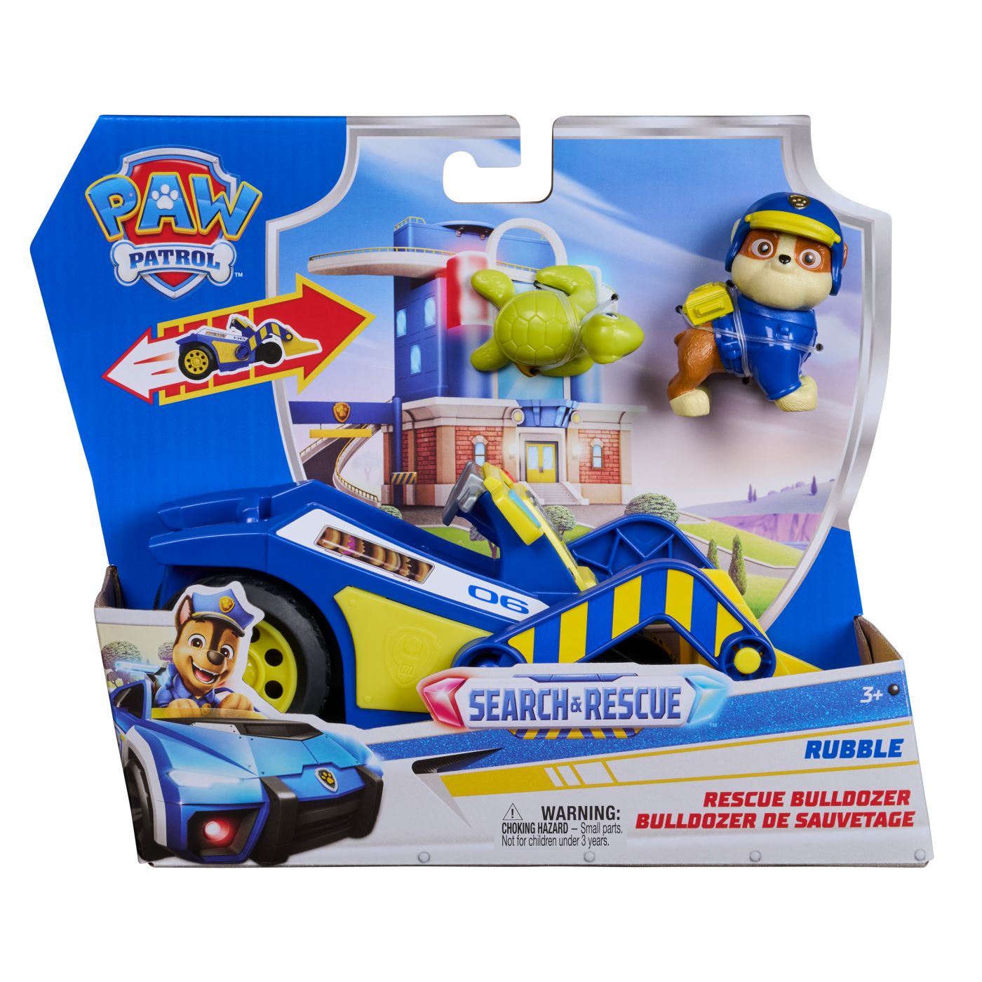 Set figurina Rubble si vehicul buldozer Search & Rescue, 3 ani+, Patrula catelusilor