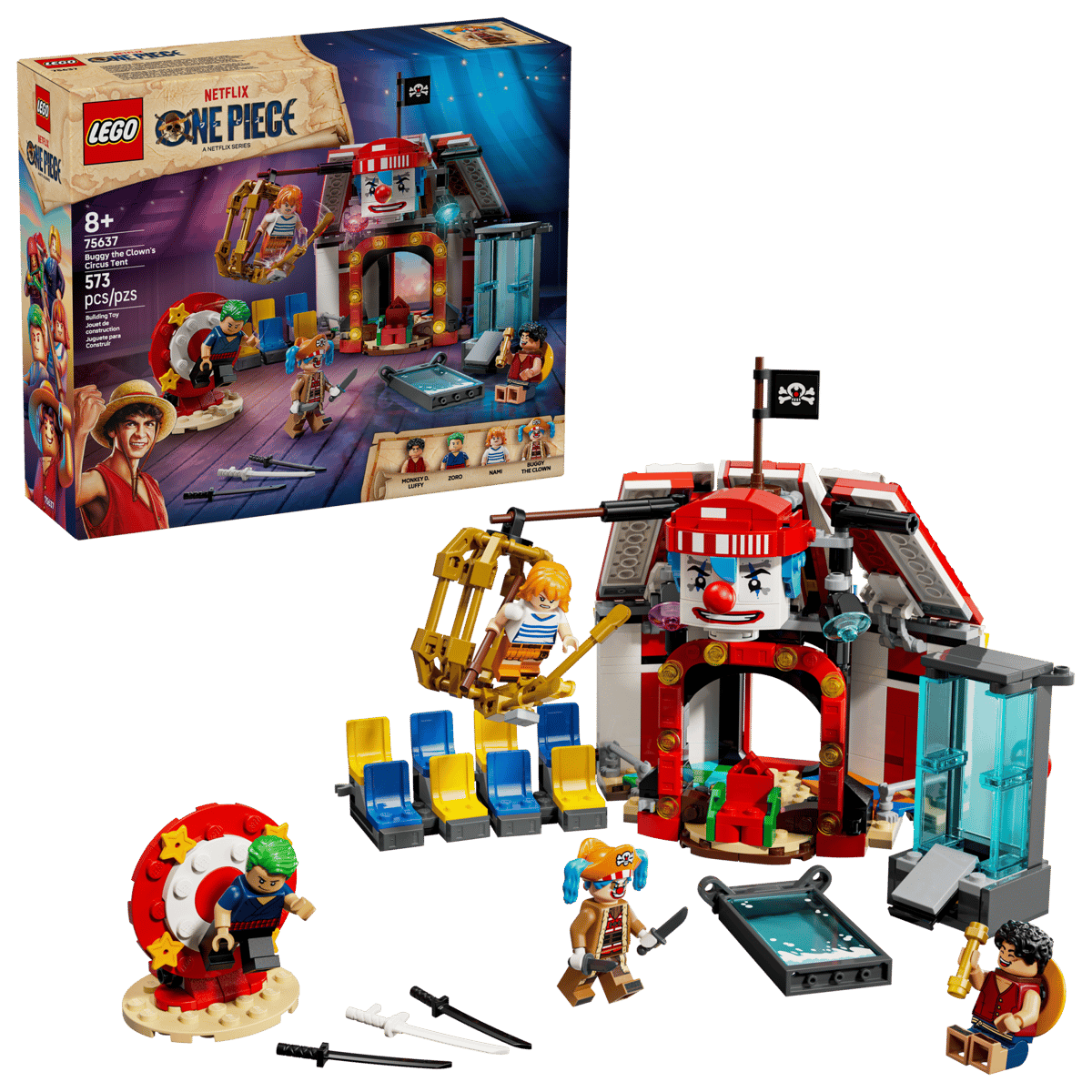 Cortul de circ al clovnului Buggy One Piece, +8 ani, 75637, 573 piese, Lego