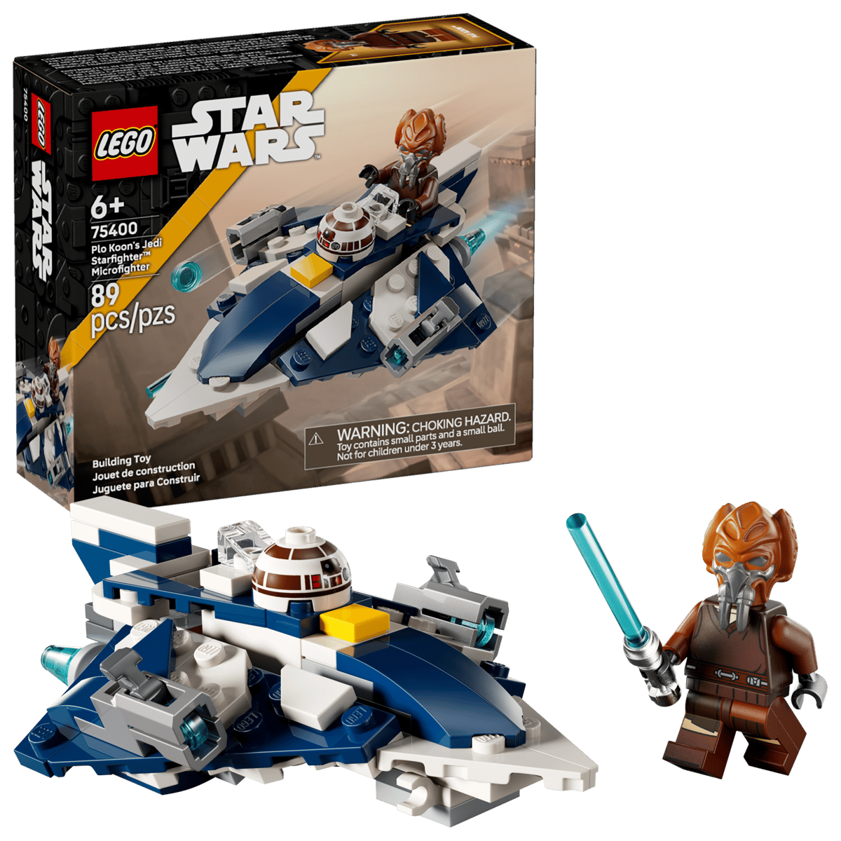 Micronava de lupta Jedi Starfighter a lui Plo Koon Star Wars, +6 ani, 75400, 89 piese, Lego