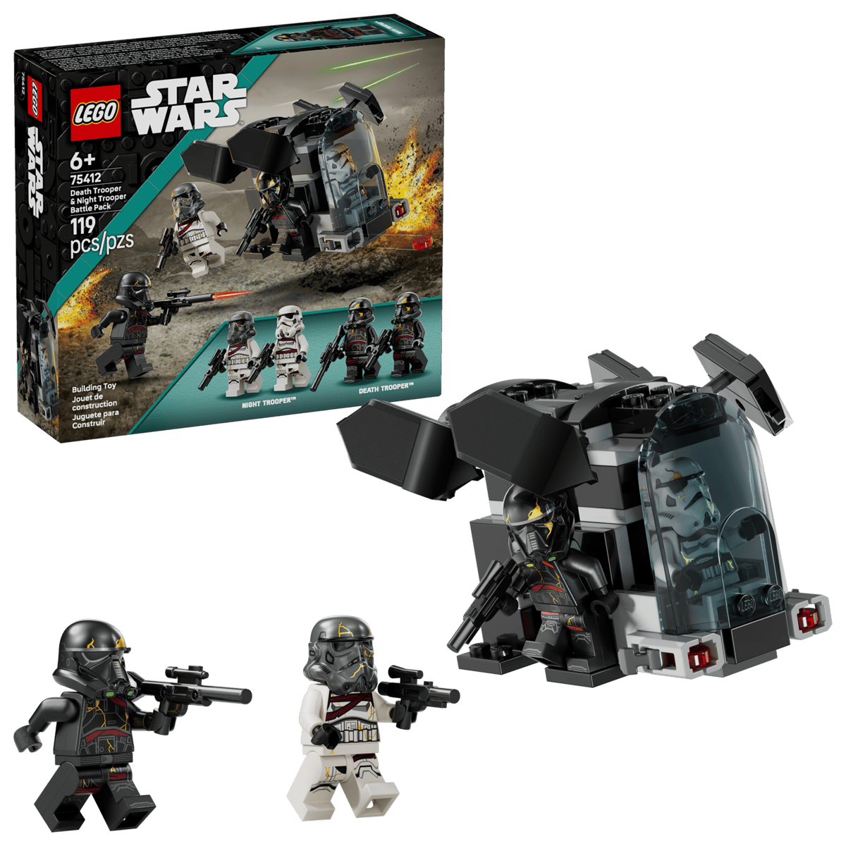 Pachet de lupta Soldati ai mortii si Soldati ai noptii Star Wars, +6 ani, 75412, 119 piese, Lego