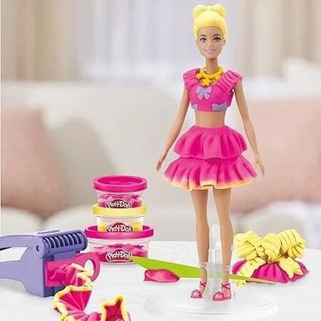 Set de creatie volanase si fundite cu papusa inclusa Barbie, 5 ani+, Play Doh 784146