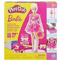 Set de creatie volanase si fundite cu papusa inclusa Barbie, 5 ani+, Play Doh