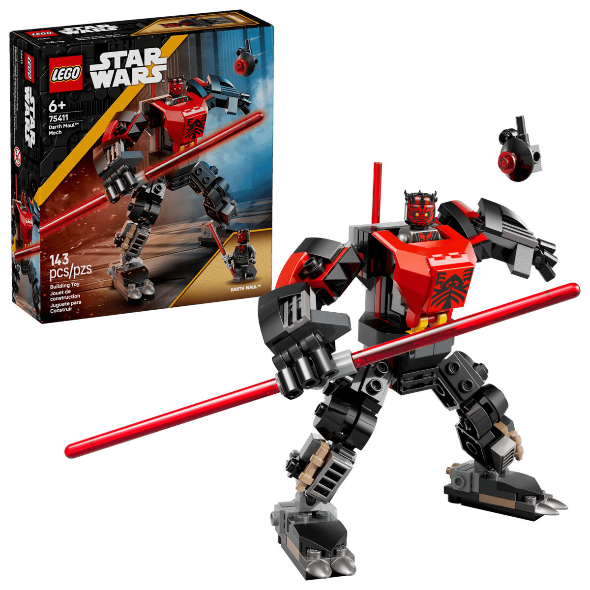 Robotul Darth Maul Star Wars, +6 ani, 75411, 143 piese, Lego