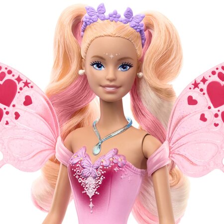 Papusa Barbie Color Change, Zana Magica cu par blond, 3 ani+, Mattel 784161