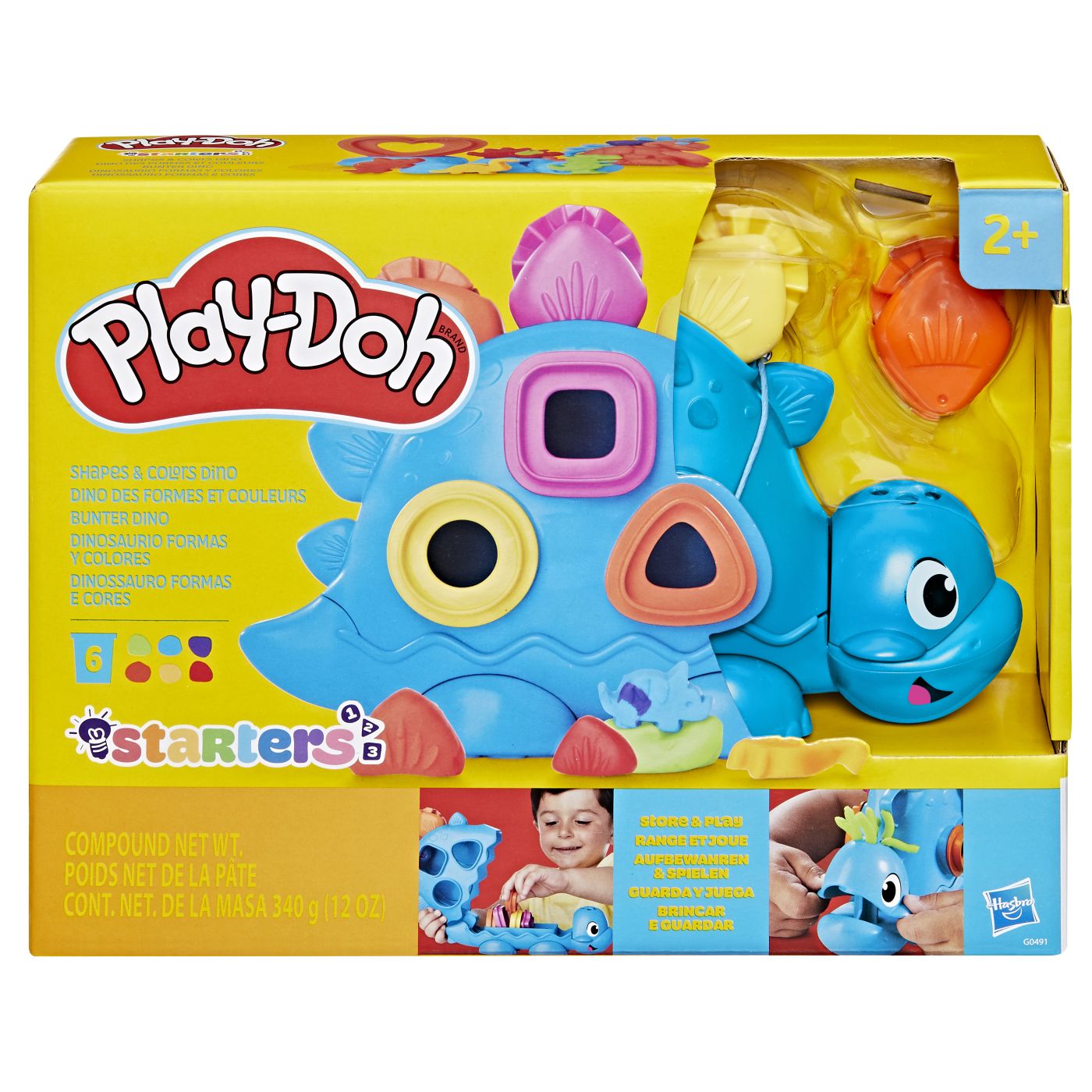 Jucarie cu activitati Dinozaur cu forme si culori, 2 ani+, Play Doh