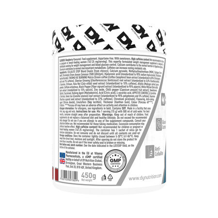 Cellulite & Fat Burner Slender, Raspberry, 450 g, Dy Nutrition 784248