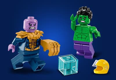 LEGO Marvel minifigurine Hulk si Thanos cu accesorii