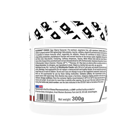 Blackbombs Powder, Sour Cherry, 300 g, Dy Nutrition 784448