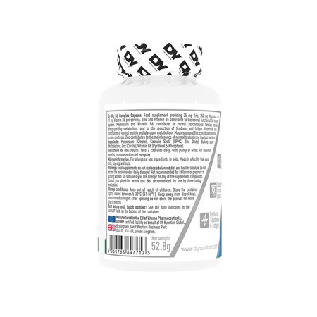 Zinc, Magneziu si B6 Complex, 60 tablete, Dy Nutrition 784497