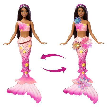Papusa Barbie, Sirena Floarea Magic, 3 ani+, Mattel 784604