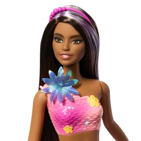 Papusa Barbie, Sirena Floarea Magic, 3 ani+, Mattel 784607