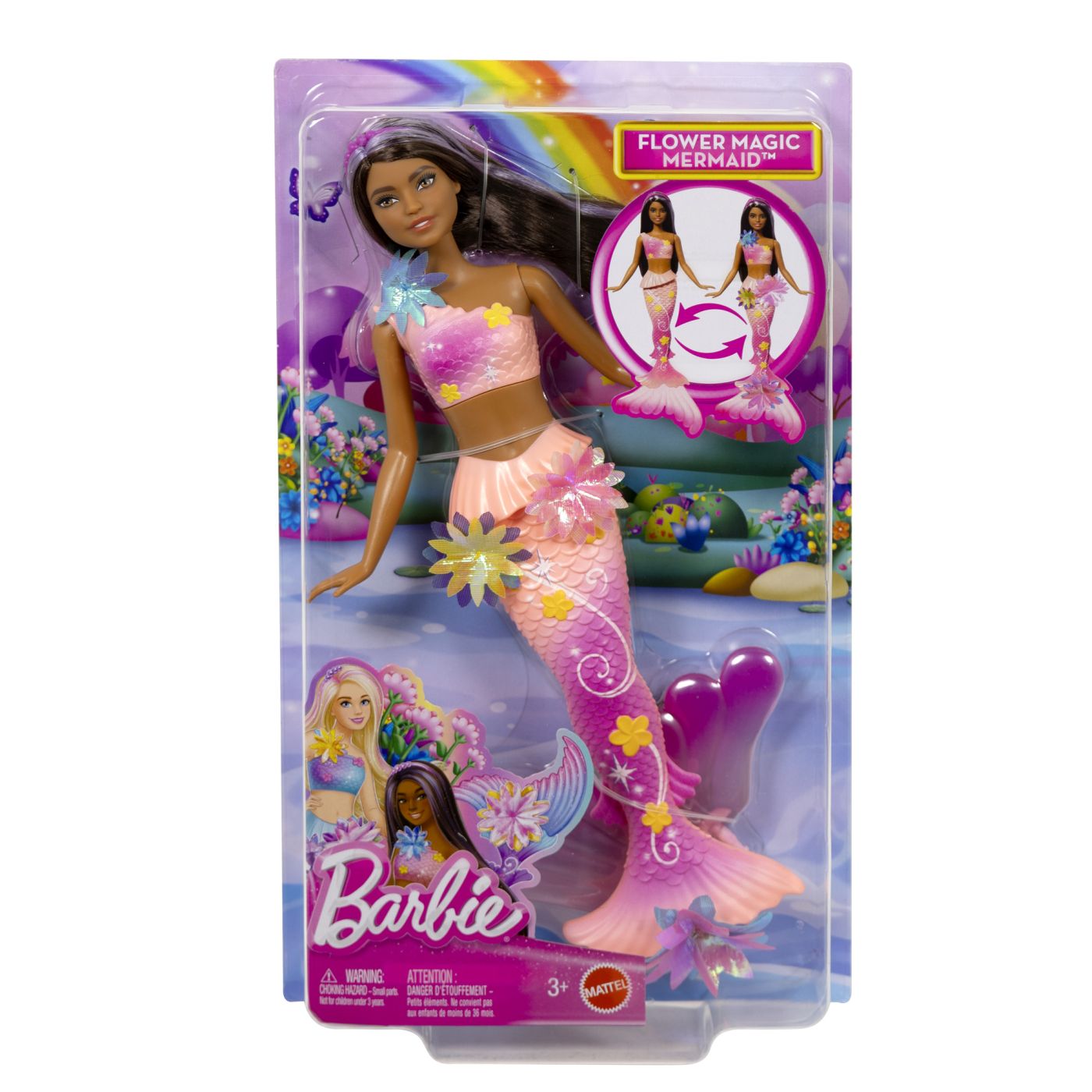 Papusa Barbie, Sirena Floarea Magic, 3 ani+, Mattel