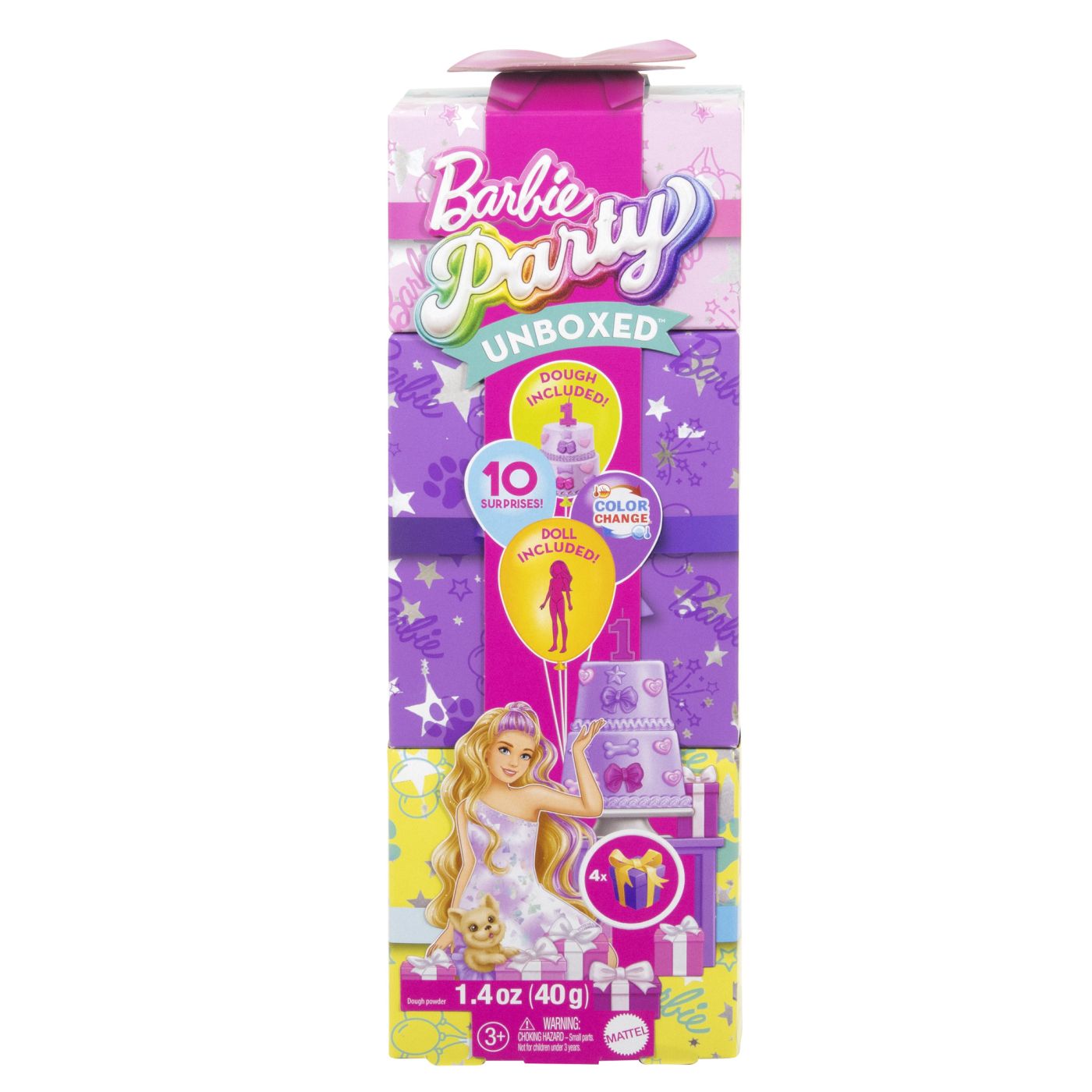 Papusa Barbie, Party Unboxed Reveal Blonda, 3 ani+, Mattel
