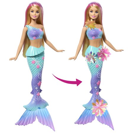 Papusa Barbie, Sirena Floare Magica, 3 ani+, Mattel 784620