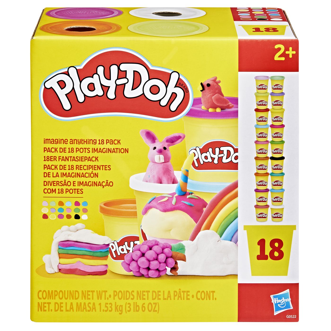 Set 18 cutii de plastelina, 2 ani+, Play Doh