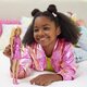 Papusa Barbie, Fashionistas blonda cu rochita roz metalica, 3 ani+, Mattel 784664