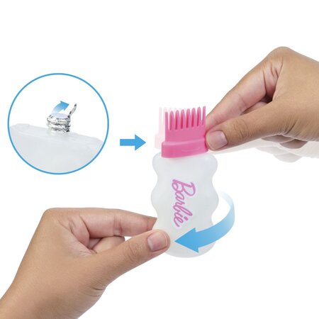 Papusa Barbie cu par stralucitor curcubeu, 3 ani+, Mattel 784687