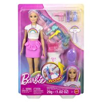 Papusa Barbie cu par stralucitor curcubeu, 3 ani+, Mattel