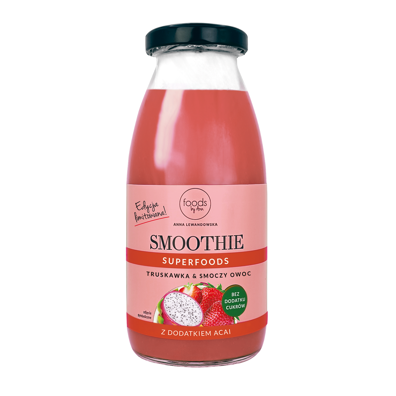 Smoothie de Capsuni, Coacaze rosii & Fructul Dragonului, 250 ml, Foods by Ann