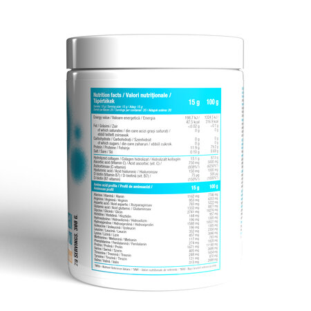 Peptide de colagen cu acid hialuronic si vitamina C, Tropical Fruits, 300 g, Pro Nutrition 784814