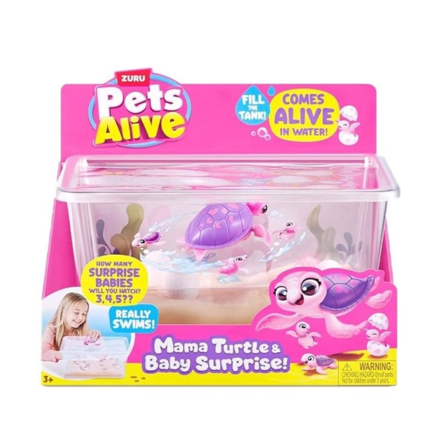 Set de joaca interactiv Mama testoasa si puii sai, 3 ani+, Pets Alive