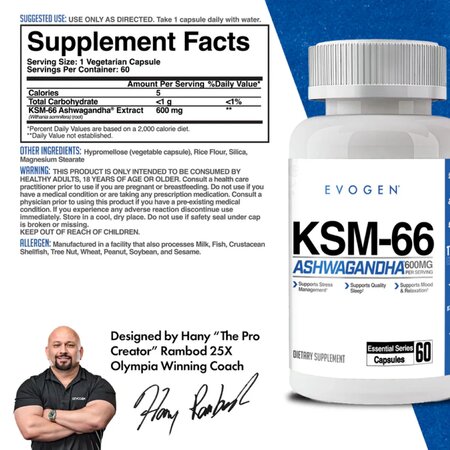 Extract de Ashwagandha KSM-66, 60 capsule, Evogen 785078