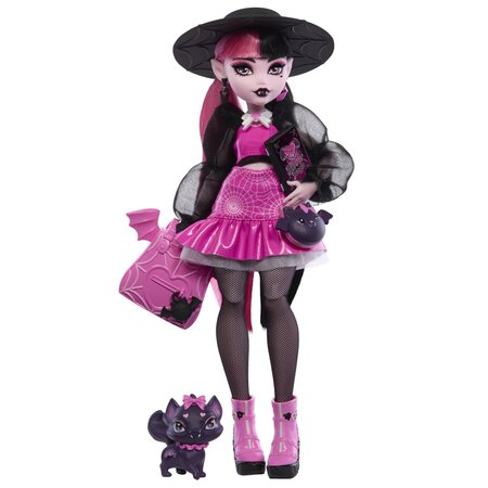 Papusa cu accesorii, Draculaura si Count Fabulous, 4 ani+, Miniland 785097