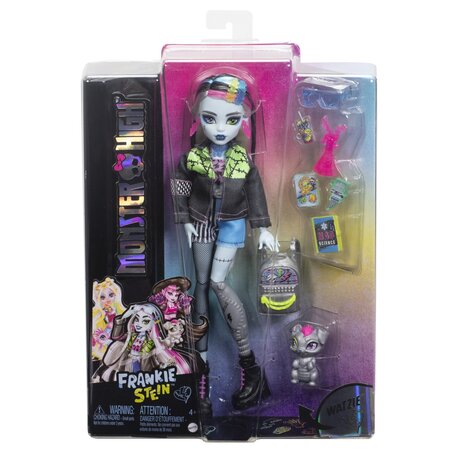Papusa cu accesorii, Frankie Stein si Watzie, 4 ani+, Monster High 785110