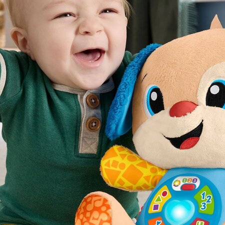 Catel interactiv cu urechi albastre, Rade si invata, 6-36 luni, Fisher Price 785199