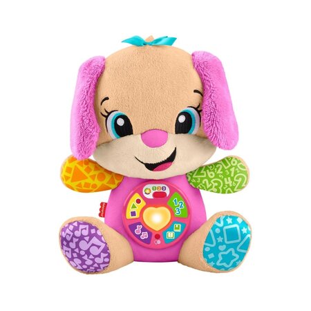Catelusa intareactiva cu urechi roz, Rade si invata, 6-36 luni, Fisher Price 785203